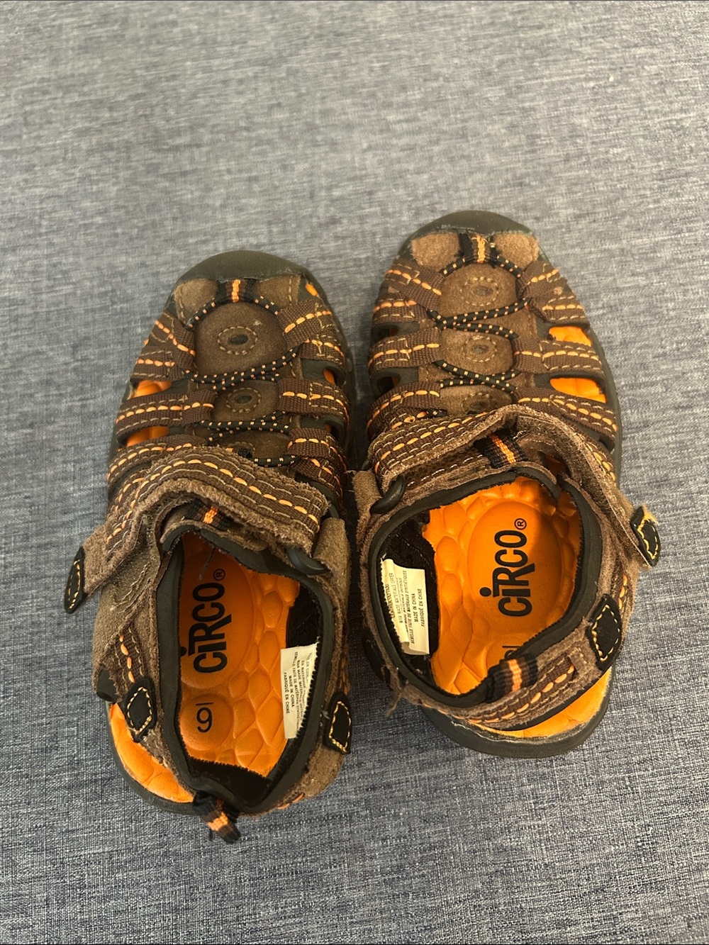 Circo Brown and Orange Boys' Closed-Toe Sandals